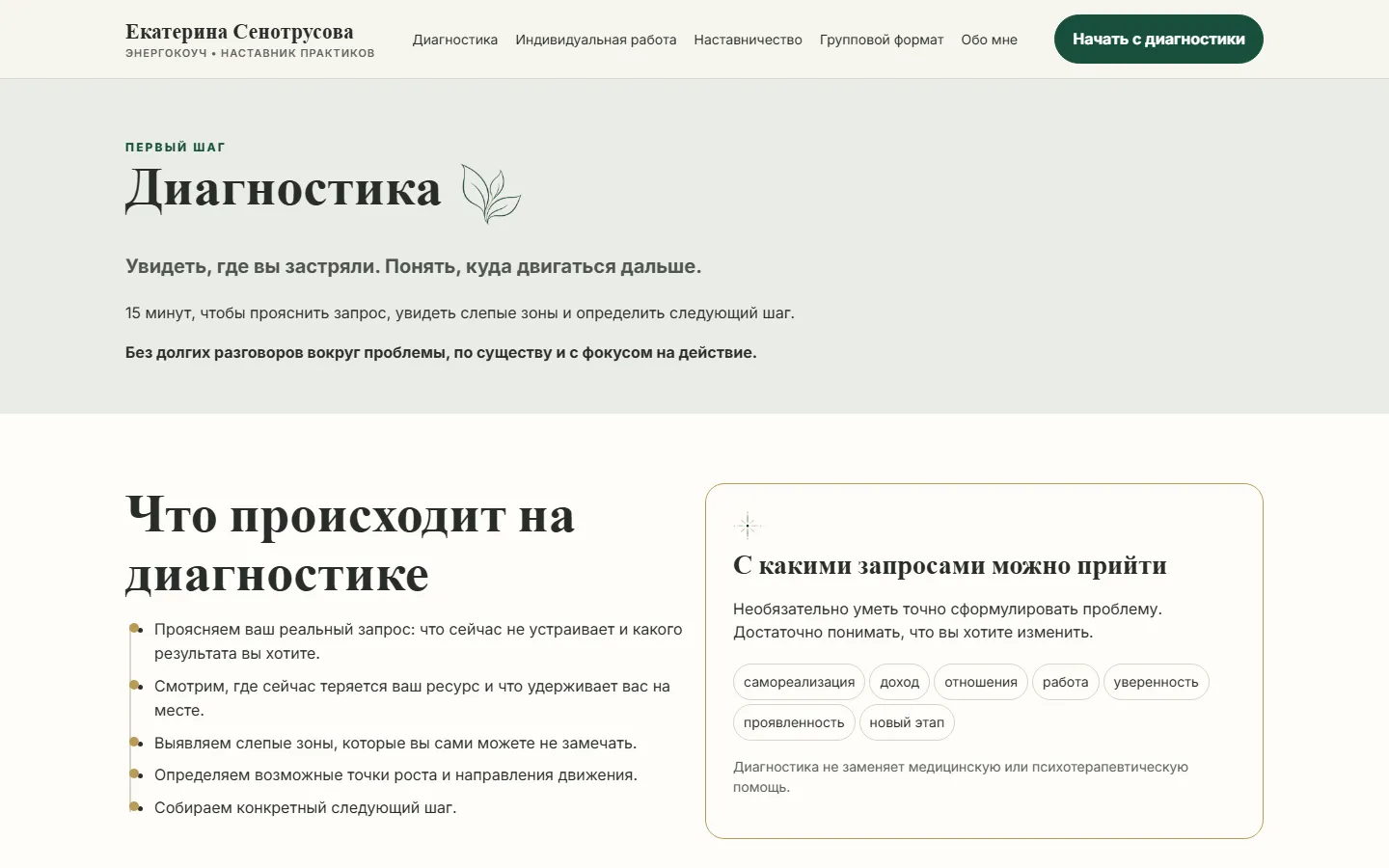 Страница diagnostika ekatsin.ru